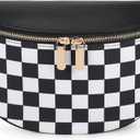 Eslcorri Small Crossbody Sling Bag for Women Trendy - Fanny Packs Leather Chest Belt Bum Bag Anti Theft Purse for Travel (#150 Nylon Black)