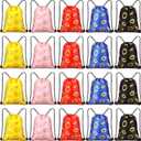 30 Pcs Gold Ring Party Favors Drawstring Bags Video Game Goodie Bags Candy Treat Backpack Decoration for Kids Gamer Birthday Party Supplies Gifts 