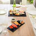 Hoolerry 15 Pcs 8 x 4 Inch Slate Charcuterie Boards Bulk, Mini Slate Cheese Board Black Sushi Platters Individual Stone Serving Tray Plates for Food, Appetizers, Cheese, Meat, Party