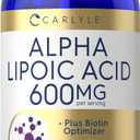 Carlyle Alpha Lipoic Acid 600mg | Plus Biotin Optimizer | 90 Capsules | Non-GMO & Gluten Free Supplement (EXP 04/2027)