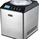 Whynter Ice Cream Maker Machine Automatic 2.1 Qt. Upright with Built-In Compressor, LCD Digital Display & Timer, No Pre-Freezing, ICM-201SB, Stainless Steel
