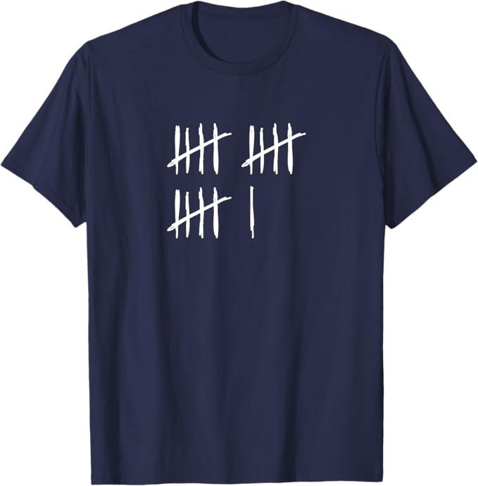 16 Years Done 16th Birthday Old Funny Tally Marks Counting T-Shirt, Size Large