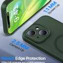 Faiono Magnetic for iPhone 15 Case [Full Camera Protection][Military-Grade Protection][Compatible with MagSafe] Shockproof Protective Slim Phone Case for iPhone 15, Forest Green