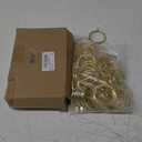Hotop 60 Pieces 1.65 Inch Metal Drapery Curtain Rings Curtain Hanging Rings and 60 Pieces Metal Drapery Pin Hooks for Drapes Window Door Shower (Gold)