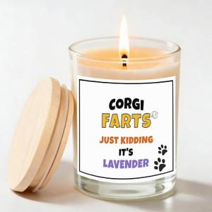 Corgi Gift – Funny Lavender Soy Candle Gift for Corgi Owners, Dog Lovers & Dog Moms – Stress Relief Aromatherapy for Women - Corgi Decor