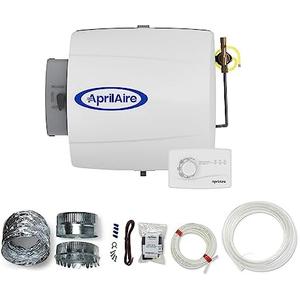 AprilAire 500M 12-gal. Whole-House Small Bypass Evaporative Humidifier with Manual Control for up to 3,600 sq. ft. + AprilAire Model 5843 Humidifier Installation Kit