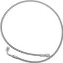 AN3 Braided Steel Turbo Oil Feed Line 90 Degree to Straight Hose End, 34" Remote Turbocharger Oil Drain Return Line Universal for Car Durable Stainless Steel PTFE Silver Tone
