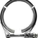 V Band Clamp for Turbo, Automotive Stainless Steel Turbo Clamp with Male Female Flange (3.5")