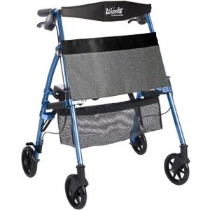 Stander Wonder Rollator Plus Short, Lightweight Junior Folding Mobility Aid for Petite Adults, Seniors, and Elderly, Collapsible Travel Rolling Walker with Four Wheels and Seat, Cobalt Blue Stander Wonder Rollator Plus Short, Lightweight Junior Folding Mobility Aid for Petite Adults, Seniors, and Elderly, Collapsible Travel Rolling Walker with Four Wheels and Seat, Cobalt Blue