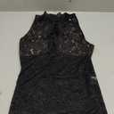 Women Sheer Lace Tops Sleeveless Crew Neck Cut Out Tank Tops Y2K See Through Mesh Going Out Shirt Top, Size: S