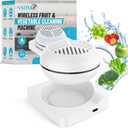 Fruit and Vegetable Washing Machine, Fruit Vegetable Cleaner Device, Portable USB Wireless Veggie Wash with Purification Technology, for Washing Fruits, Vegetables, Rice, Meat (White)