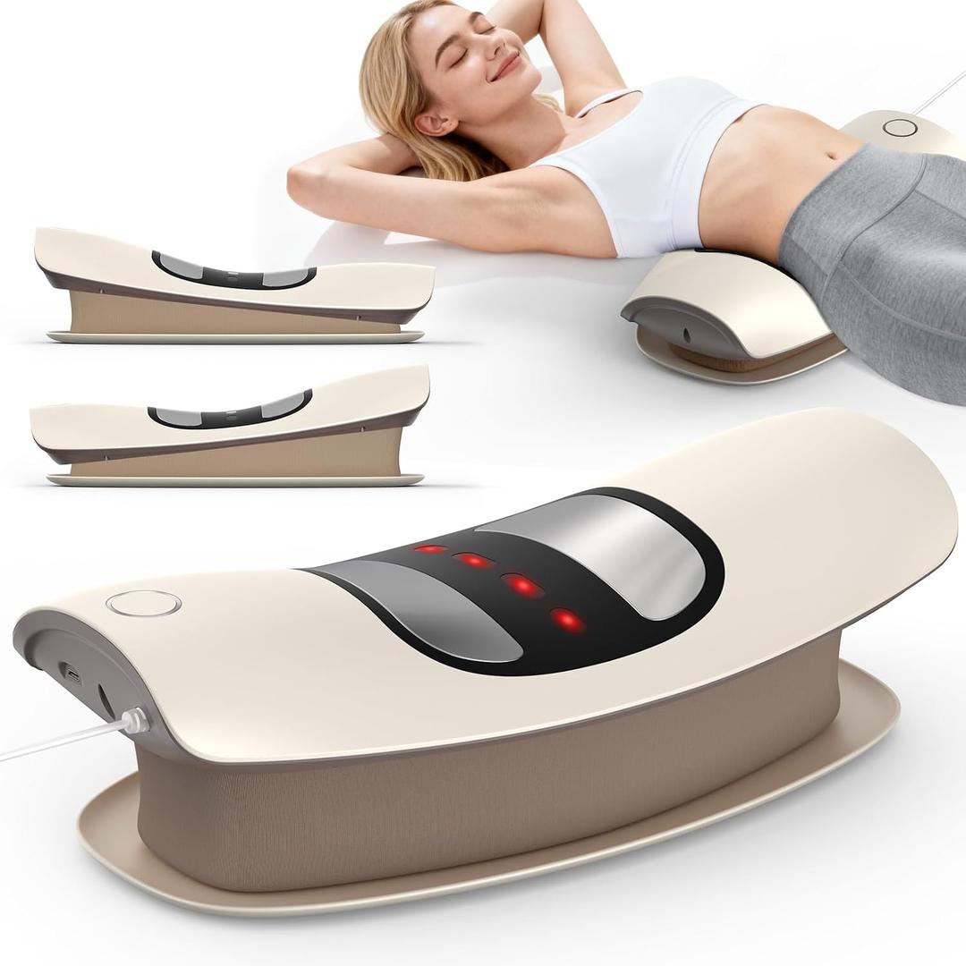 4-in-1 Lower Back Massager with Back Stretching, Massage, Heat & Vibration