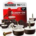 Chair Glides X-PROTECTOR  16 PCS 1" Furniture Glides  Screw-On Chair Sliders  Premium Chair Leg Floor Protectors  Slide Furniture Effortlessly on All Floor Types with Small Furniture Sliders!