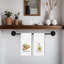 Funny Baking Kitchen Towels Set - Gifts for Bakers Chef Italian, Baking Lovers Gifts, Formaggio E Aglio Olive Oil Hand Towels Dishcloth for Kitchen Decorative 16x24, Set of 2