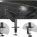 Pholiten Premium Aluminum Heavy Duty Monitor Arm, Ultrawide Monitor Mount with Clamp/Grommet Mounting Base, Adjuastable Gas Spring Arm for up to 43 inchs and 28.6lbs, Black