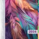 DELUXE 2026 Planner, 8.5"x11": 14 Months (November 2025 - December 2026), Includes Page Tabs, Bookmark, Planning Stickers, Pocket Folder Daily Weekly Monthly Planner Yearly Agenda (Pastel Peacock)