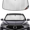 Windshield Sun Shade for Acura MDX 2022-2025. Full Coverage Rearview Mirror Shade for Ultimate Protection (Upgrade Shiny Silver)