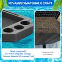 Qinyoung Large Floating Drink Holder Black Floating Refreshment Table Tray Compartment Portable Floating Pool Tray for Swimming Pool Accessories Hot Tub Beach and Party Decor
