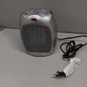 Amazon Basics Ceramic Space Heater, Portable Indoor Heating Solution, With Overheat and Tip-Over Protection, Thermostat, Non-Oscillating, 1500W, 7.52"D x 6.34"W x 9.45"H, Silver