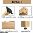 QLLY 28 inch Square Wooden Table Legs, Solid Wood Desk Legs, Wood Furniture Legs, Set of 4, Easy to Install - Perfect for DIY Dining Tables, Coffee Tables, and Benches (Natural, 28 inch)
