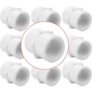 10Pack 1" Socket x Female Pipe Thread Adapter PVC Pipe Fittings Furniture Grade SCH40 2-Way PVC Hose Adapter Coupling with 1" Female Hose Thread for Sprinkler, Irrigation