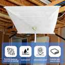 5 x 5ft Ceiling Leak Diverter with Hose and Grommets Heavy Duty Roof Leak Diverter White Leak Diverter Tarp with Hose Water Diverter Tarp for Roof Leak Fix