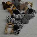 HyDren 40 Pack Mini Stuffed Jungle Animals in Bulk 4.7 Inch Safari Plush Toys,Lion Tiger Elephant Giraffe Leopard Monkey Hippo Zebra Forest Plush Dolls for Animal Theme Party Favors Classroom Award