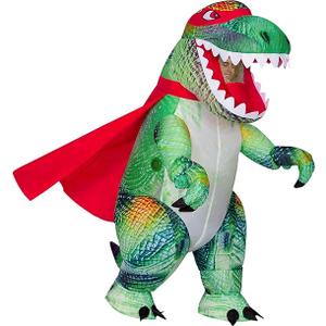 COMIN Inflatable Dinosaur 6.5 FT Costume for Adults, Blow Up Trex Costume Dinosaur Inflatable Costume Green for Halloween Party