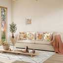 Bonhause Fall Throw Pillow Covers 18 x 18 Inch Hello Autumn Maple Leaves Wreath Plaid Decorative Pillow Cases for Couch Sofa Bed Home Hello Autumn Fall Decor Set of 4