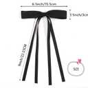 4Pack Satin Hair Bow Clips with Long Tail, Bowknot Ribbon Tassel Hair Clip, Bridal Hair Accessories Gift for Women Girls