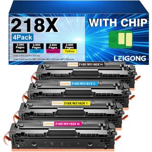 218X 218A Toner Cartridges With Chip High Yield Compatible Replacement for HP 218X Toner Cartridges 4 Pack for HP Color Laserjet Pro MFP 3301fdw Toner 3301cdw 3301sdw 3201dw Printer W2180A W2180X BCMY