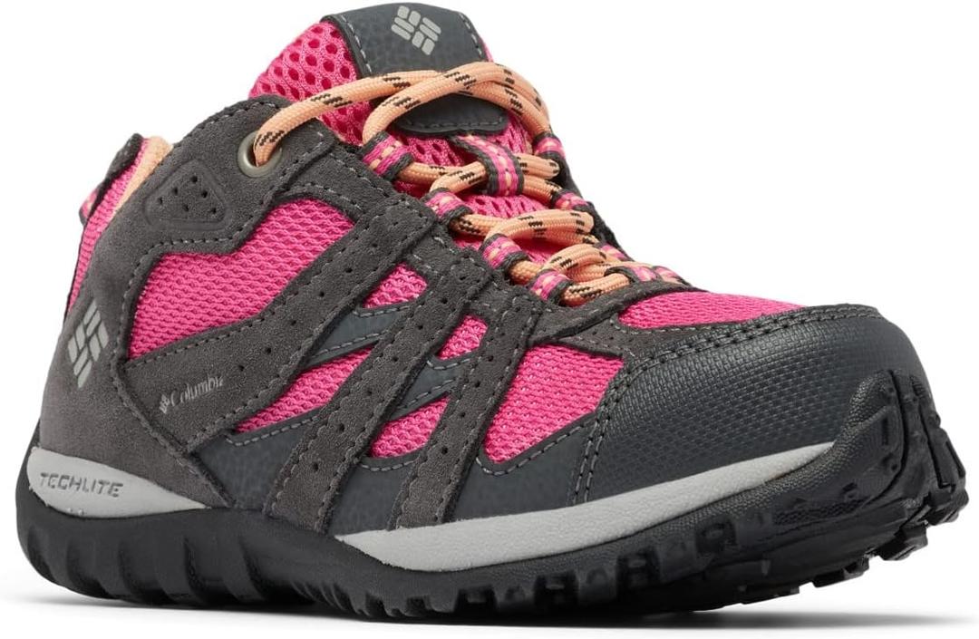 Columbia Unisex-Child Youth Redmond (7 Big Kid, Dark Grey, Pink Ice)