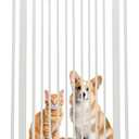Lumizone Extra Tall Cat Gate 55.12" High Pressure Mounted Extra Wide 2025 New (17 Sizes) 1.37" Gap No Drilling Auto-Close One-Handed Operation Tall Pet Gate for Dogs(White, 29.92"-34.24"/76-86.5cm)