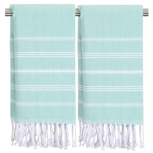 cabanana Hand Towels for Bathroom - 2-Pack, 20x30 Inch-100% Cotton, Turkish Bathroom Hand Towels, Super Absorbent & Quick-Dry Soft for Bath, Kitchen, Spa, Face, Hair, Dishcloth (Aqua)