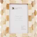 Handicrafts Home Picture Frame Scalloped Art Inspired Handmade Bone Inlay Gift Photo Frames - 4x6 inch Natural