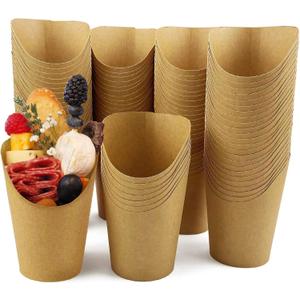 CAMKYDE 100 Pcs French Fries Holder, 12oz Disposable Paper French Fry Cups Charcuterie Cups for all Occasions (12oz) | Disposable, Charcuterie Cups, for all Occasions