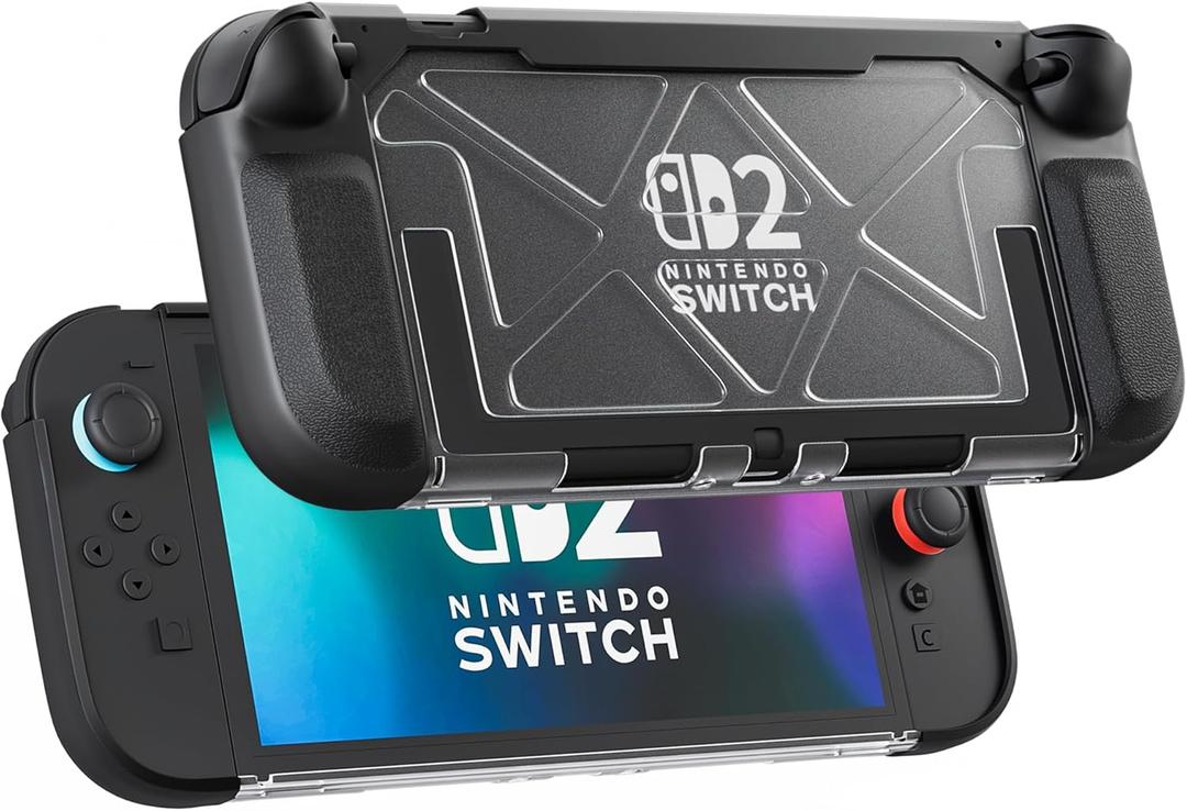 Heavy-Duty Dockable Case Cover Compatible with Nintendo Switch 2 (2025 Release), Anti-Scratch Hardshell for Switch 2 Console & Controller, Comfort Handle Full-Body Skin Protector