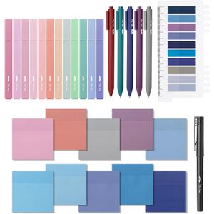 Mr. Pen- Aesthetic Book Annotation Kit, 38 pcs, Aesthetic Highlighters and Gel Pens, Transparent Sticky Notes, Transparent Sticky Tabs for Books, Highlighter Set, Annotation Sticky Notes for Books (Outer Space)