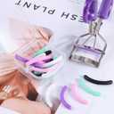 24pcs Eyelash Curler Refills, Eyelash Curler Pads Silicone Rubber Eyelash Curler Replacement Pads Universal Eyelash Curler Makeup Tool Accessories, with Clear Storage Box (Multi Color)