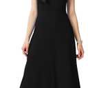 KOH KOH Womens 2026 Long Bridesmaid Cocktail Evening Sleeveless Maxi Dress Gown (Large, Black)