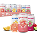 Spindrift Sparkling Water, Core 3 Flavor Variety Pack, Made with Real Squeezed Fruit, 12 Fl Oz Cans, Pack of 24 EXP: 11/08/26