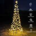 Hollynights - Outdoor LED Christmas Tree - Outdoor Christmas Decorations - Warm White - 480 LED Tree - 13 ft. - Pole Included
