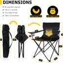 Joyfair Portable Camping Chair, Outdoor Lawn Folding Chairs for Adults, Heavy Duty Large Foldable Chairs for Beach, Fishing, Tailgating and More Outdoor Sport, Carry Bag & Cup Holder