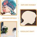Operitacx 8 Pcs DIY Painting Wood Pieces African Woman Head Cutouts 5.90X3.74 Inch Unpainted Wooden Blanks for Craft Projects Home Decoration