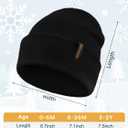 Glooarm Baby Beanie, Toddler Beanie Baby Boys Girls Beanies Kids Knit Winter Hats Newborn Infant Cuffed Caps, 0-6 Years (Black)