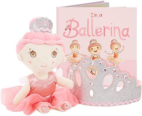 Tickle & Main Ballerina Princess Gift Set, Ballerina Doll, Dance Recital Gifts for Girls - First Dance Recital Dancer Doll