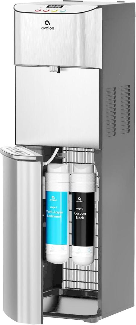 Avalon Electric Bottleless Water Cooler Water Dispenser - 3 Temperatures, Digital Clock with Temperature Control, Self Cleaning, Stainless Steel