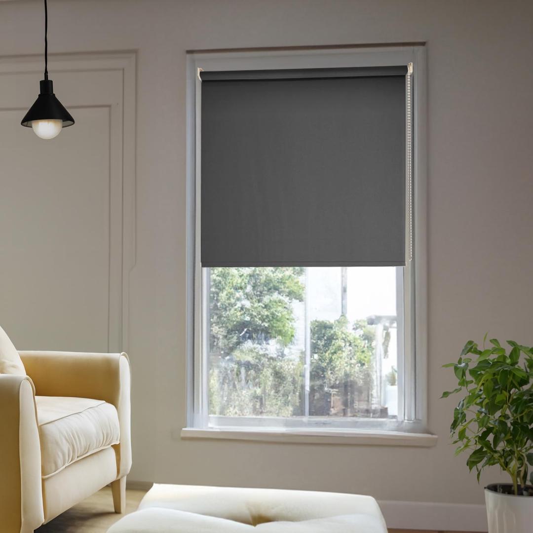 Blinds for Windows, Blackout Shades with Thermal Insulated, UV Protection Roll UP and Down Window Blinds for Home, Door, Kitchen, Bathroom (72" W x 68" L, Charcoal Gray)