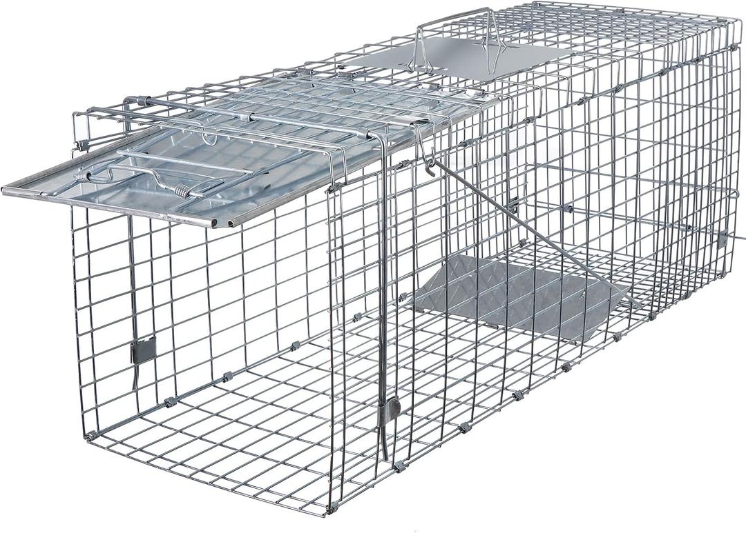 ANT MARCH Live Animal Cage Trap 32''x11.5"x13" Steel Humane Release Rodent Cage Iron Door for Rabbits, Stray Cat, Squirrel, Raccoon, Mole, Gopher, Opossum, Skunk, Chipmunks, Groundhog
