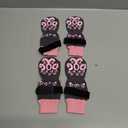 Anti Slip Dog Socks to Prevent Licking Paws - Double Side Paw Covers Dogs Grip Sock for Hardwood Floors, No Twist Dog Booties Grippy Socks for Small Medium Large Senior Dogs, Dark Grey and Pink, L (L(Pack of 4))